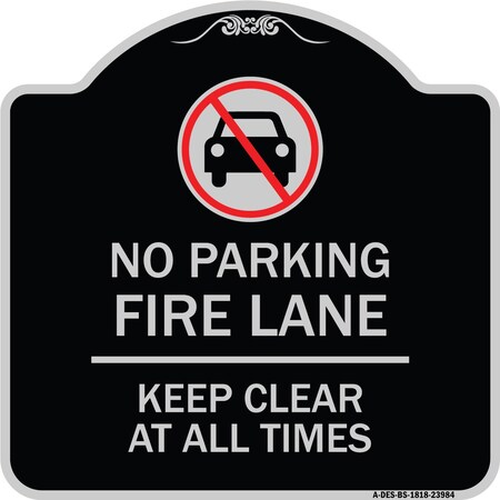 Signmission Fire Lane Keep Clear Heavy-Gauge Aluminum Architectural Sign, 18" x 18", BS-1818-23983 A-DES-BS-1818-23983